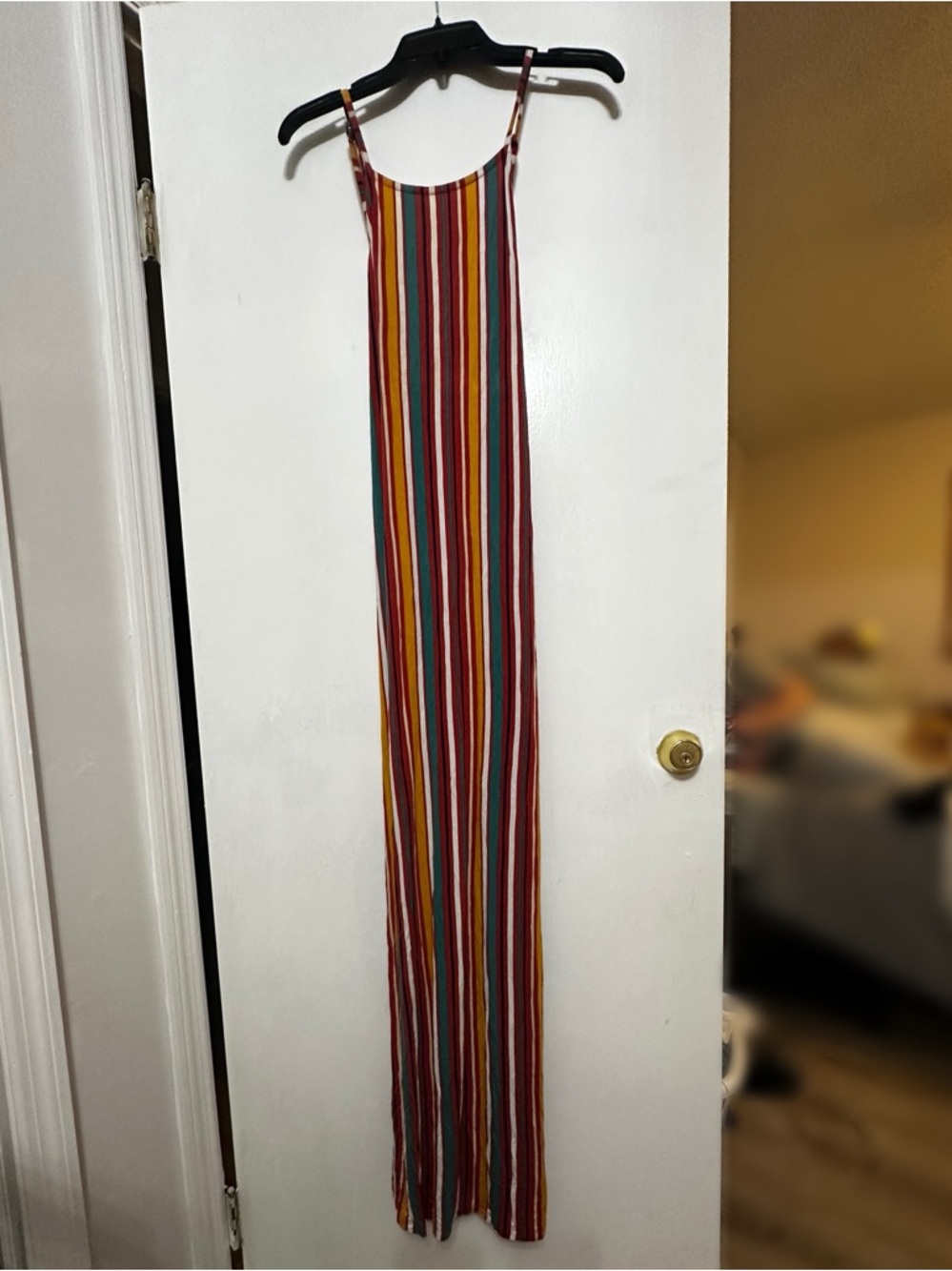Forever 21 Red, Teal, White Striped Maxi Dress
